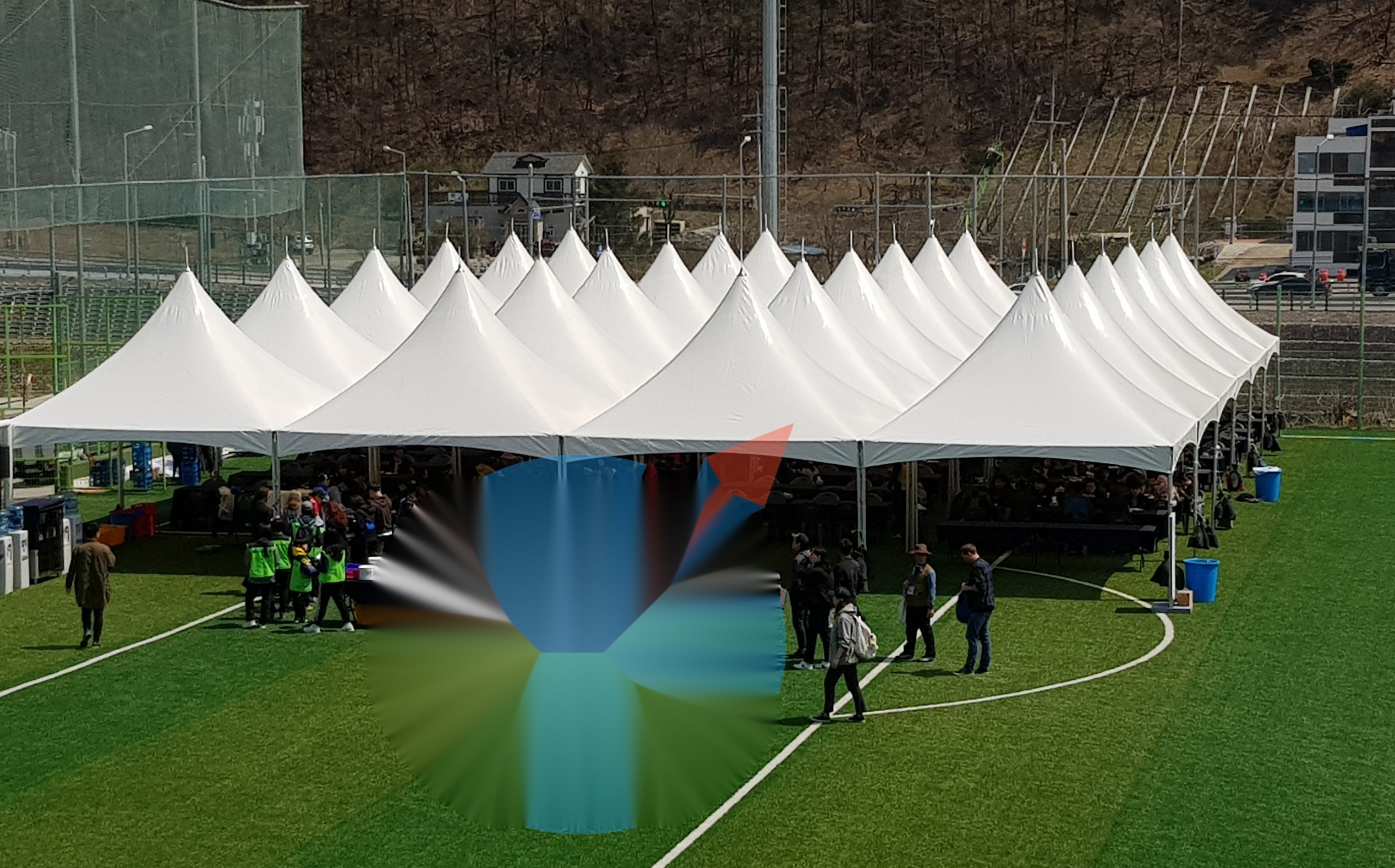 야외 이벤트 몽골텐트 및 천막 설치 이미지