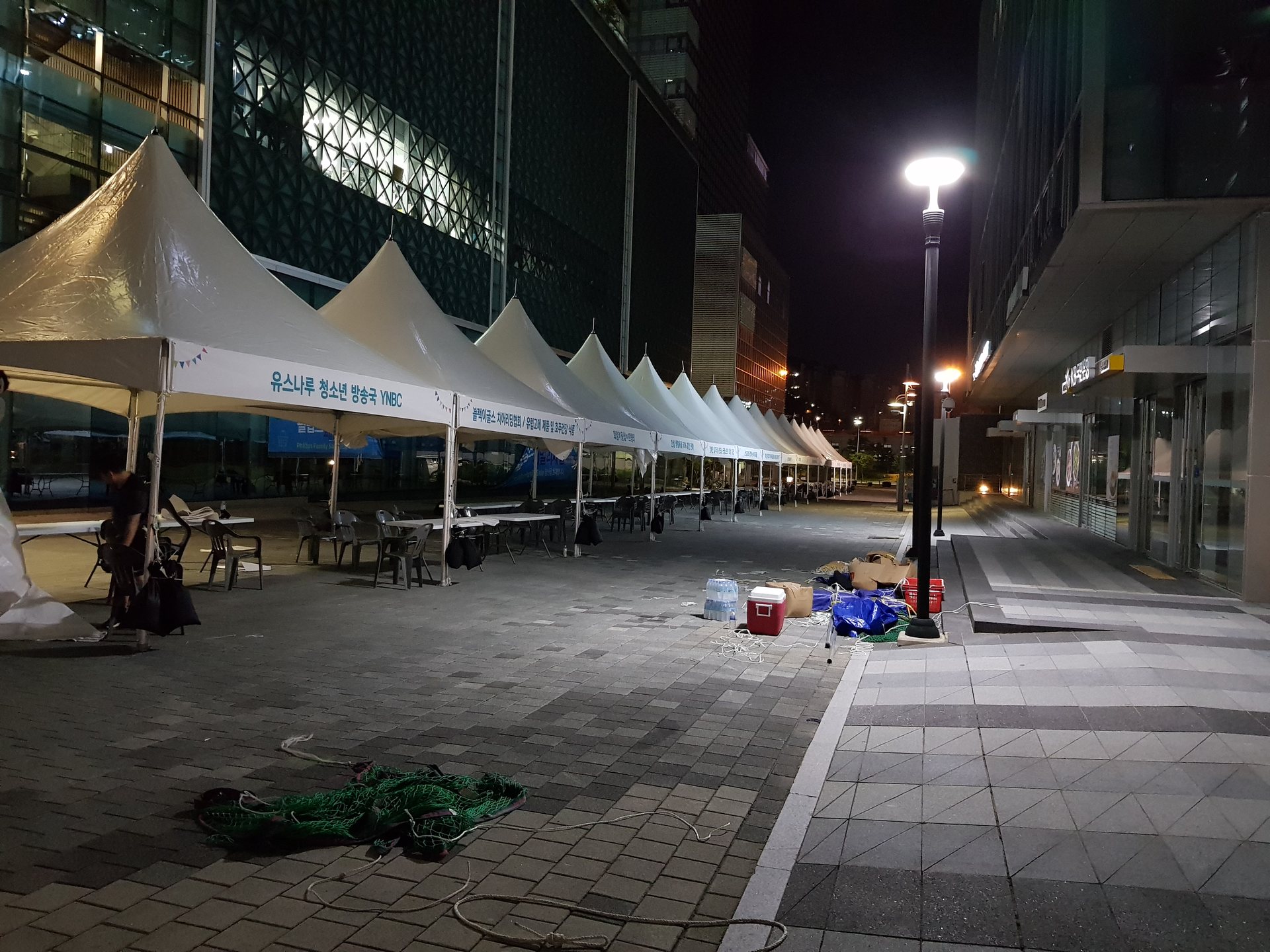 야간 야외행사 캐노피 설치 설치 사례